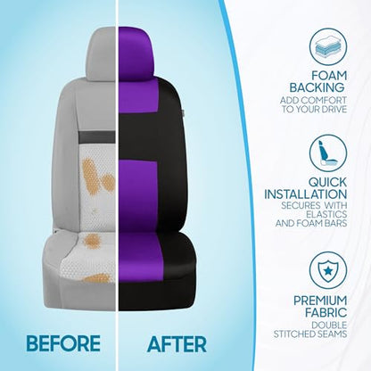 PolyPro Purple Car Seat Covers Full Set with 4