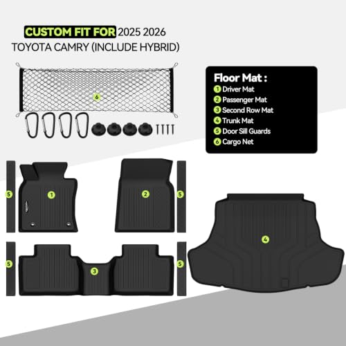 All Weather TPE Floor Mat Set for 2025 2026 Toyota Camry