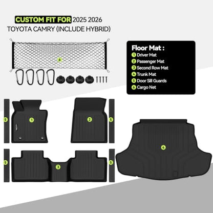 All Weather TPE Floor Mat Set for 2025 2026 Toyota Camry