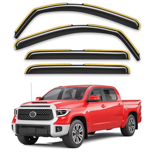Window Visors Rain Guards for Toyota Tundra CrewMax 2007 (4 Count)
