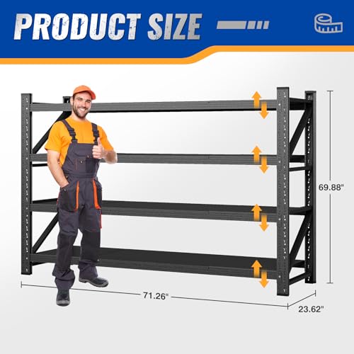 Heavy Duty Storage Shelving Unit 71''W