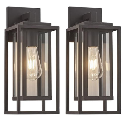 14" Outdoor Wall Light Fixtures Waterproofed Exterior Lantern W (2 Count)