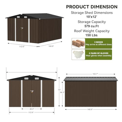 Shed Outdoor Storage Shed Metal (2 Count)