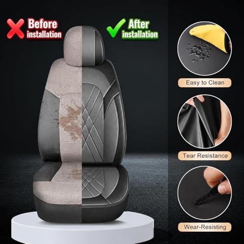 2 Front Car Seat Covers for Nissan Leaf 2011