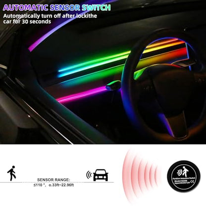 Dreamcolor Acrylic Interior Car LED Strip Light with Motion Sensor Switch