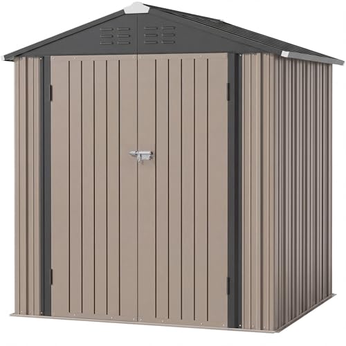 Metal Outdoor Storage Shed 6 x 8 FT Metal Shed with Lockable Door