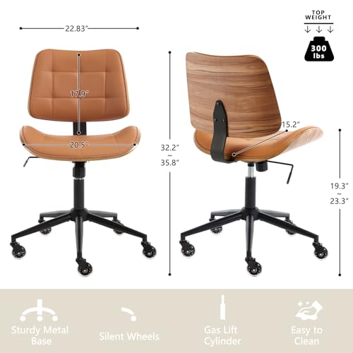 Home Office Desk Chair with Rubber Wheels