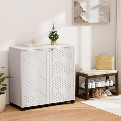Outdoor Storage Cabinet Waterproof with 2 Shelves