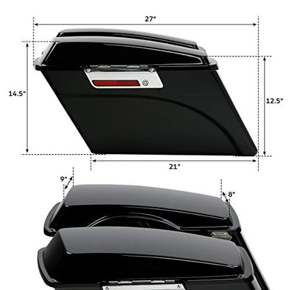 Motorcycle Hard Saddlebags with Chrome Conversion Brackets Fit For Harley Softail Deluxe Heritage Softail 1984