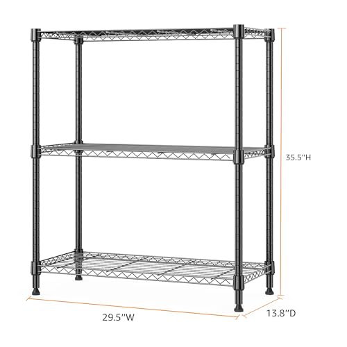 750 lbs 3 Tier Storage Rack Metal Wire Shelving Unit (3 Count)