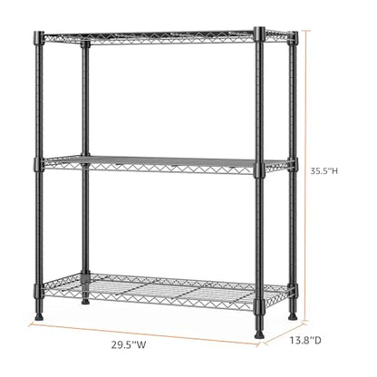 750 lbs 3 Tier Storage Rack Metal Wire Shelving Unit (3 Count)