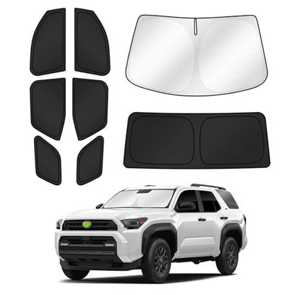 Sunshades for 2025 2026 Toyota 4Runner Accessories Windshield Sun Shade Side Rear Window Shade Cover Sun Visor Shield Privacy Protection for Camping Keep Vehicle Cool Black 8PCS (8 Count)