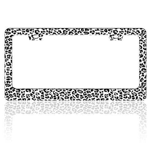 Leopard Print License Plate Frame Skin Texture Pattern License Plate Holder
