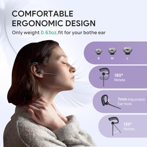 Single Ear Bluetooth Headsets BH71 Lite Wireless Earpiece Teams PC
