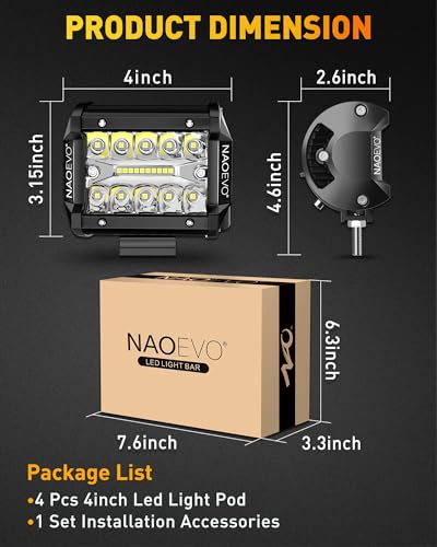 4 Inch LED Pod Lights (4 Count)