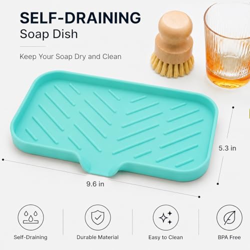 Silicone Soap Dish with Drain Spout