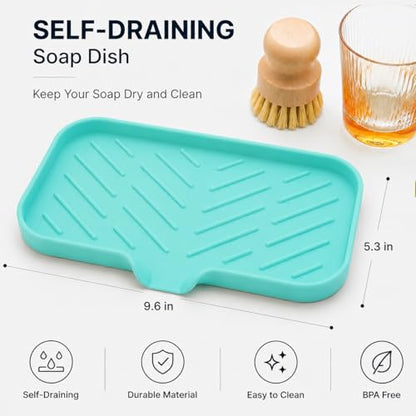 Silicone Soap Dish with Drain Spout