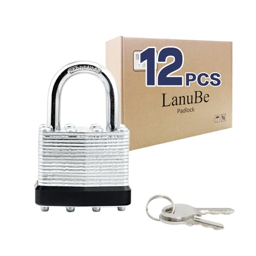 Laminated Keyed Alike Padlock 12 Pack 1.6 (12 Count)