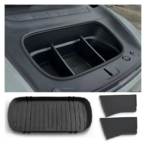 Compatible For Tesla Model Y Juniper 2025 Launch 2026 Front Trunk Mat Partition Board TPE Frunk Protector Cushion Organizer Storage Box