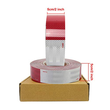 Waterproof Reflective Safety Tape Roll 2"X150' Feet Long Yellow Black DOT C2 Auto Truck Safety Reflector Strips Self (142 Foot)