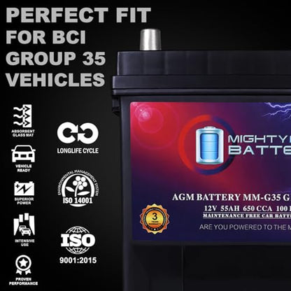MM G35 Start and Stop Car BCI Group Size 35 12V 55Ah
