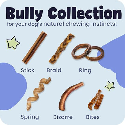 Natural 7” Braided Bully Sticks for Dogs (25 Count)