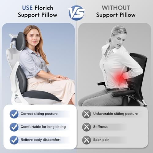 Seat Cushion and Lumbar Support Pillow for Office Chair Car