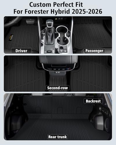 Floor Mats & Cargo Mat & Backrest Mat Custom for Forester Hybrid 2025 2026 (160 Count)