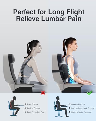 Inflatable Lumbar Pillow for Airplane Travel