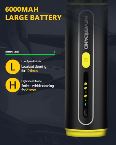 Car Vacuum 20000Pa Powerful Suction Mini Vacuum Cleaner Blowing & Inflating 4