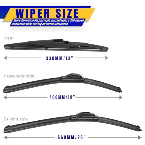 3 Wipers Fits Kia Telluride 2021