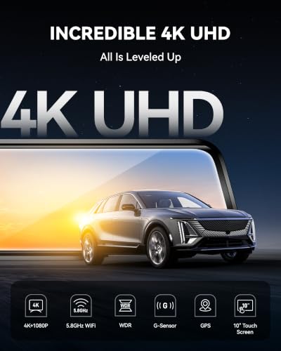 G930 10'' 4K Rear View Mirror Camera with 64GB Card