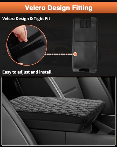 Custom for 2024 2025 2026 Hyundai Santa Fe Center Console Cover Armrest Cover Santa Fe Hybrid Accessories Arm Rest Cushion Pad Leather Middle Console Cover Armrest Seat Box Protector