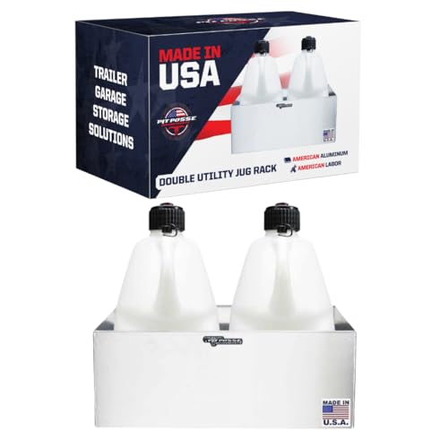 430 Double Aluminum Utility Fuel Jug Holder Rack Fits Two 5 Gallon Gas Containers