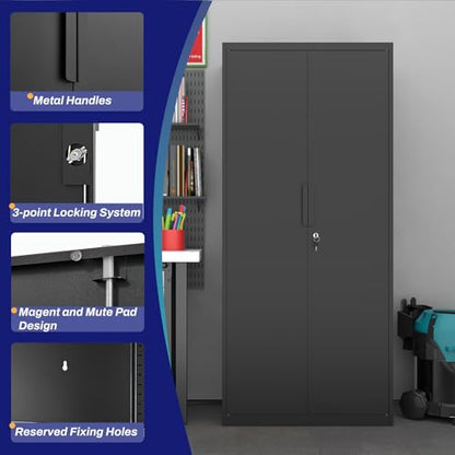 Metal Storage Cabinet with 4 Shelves