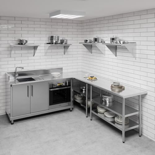 24" Long X 16" Deep Stainless Steel Wall Shelf
