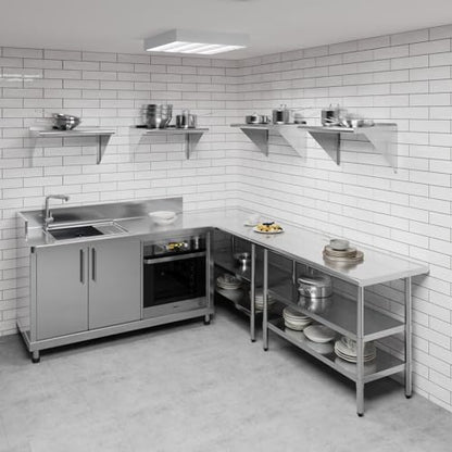 24" Long X 16" Deep Stainless Steel Wall Shelf