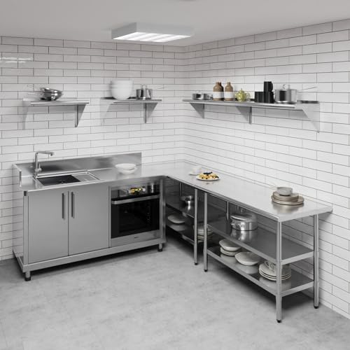 72" Long X 12" Deep Stainless Steel Wall Shelf