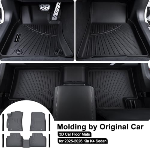 All Weather TPE Floor Mats & Door Sill Guards for 2025 2026 Kia K4 Sedan