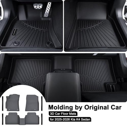 All Weather TPE Floor Mats & Door Sill Guards for 2025 2026 Kia K4 Sedan