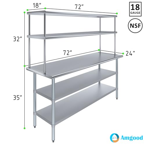Stainless Steel Work Table with 2 Shelves