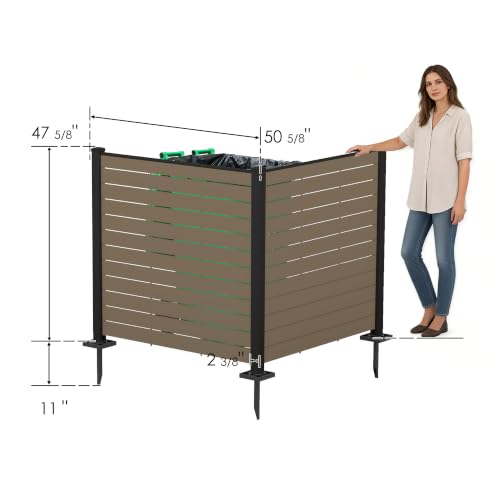50" W x 48" H Outdoor Privacy Screen with Aluminum Posts