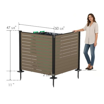 50" W x 48" H Outdoor Privacy Screen with Aluminum Posts
