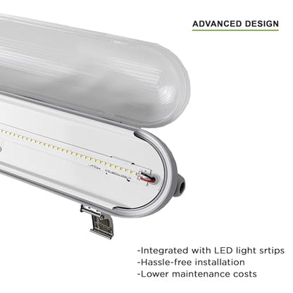 4ft LED Vapor Tight Light 50W Outdoor Shop Light IP65 Waterproof 0 (4 Count)