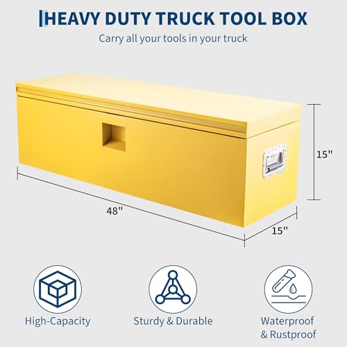 Truck Bed Toolbox Truck Tool Box Heavy Duty Steel Storage Cabinet Organizer Chest Jobsite for Pickup