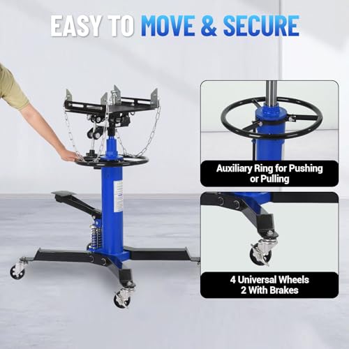 Dual Plunger Hydraulic Transmission Jack 1322lbs Capacity