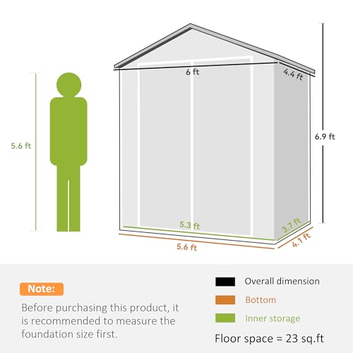 6' x 4.5' Outdoor Storage Shed Waterproof Resin with Floor Gray