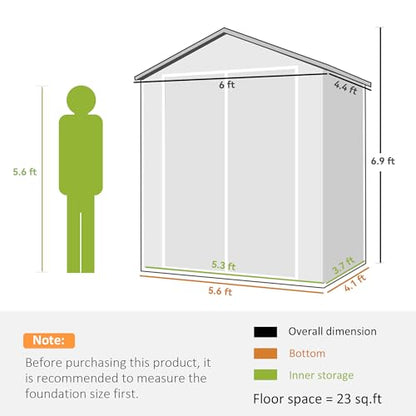 6' x 4.5' Outdoor Storage Shed Waterproof Resin with Floor Gray