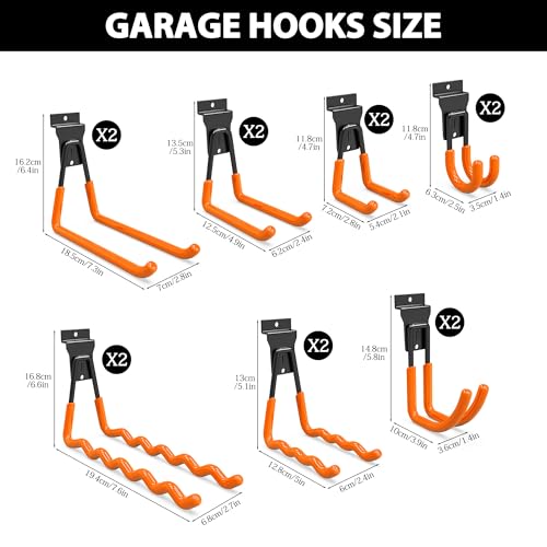 Slatwall Hooks 14 Pack Heavy Duty Multi Sizes (14 Count)