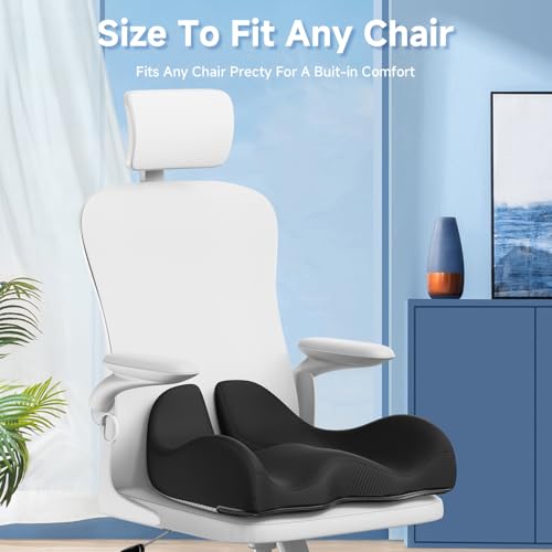 Large Cooling Gel Memory Foam Seat Cushion for Long Sitting